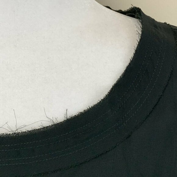 Converse One Star S Semi Sheer Black Tie Waist Tiered Ruffle Dress - Picture 3 of 9